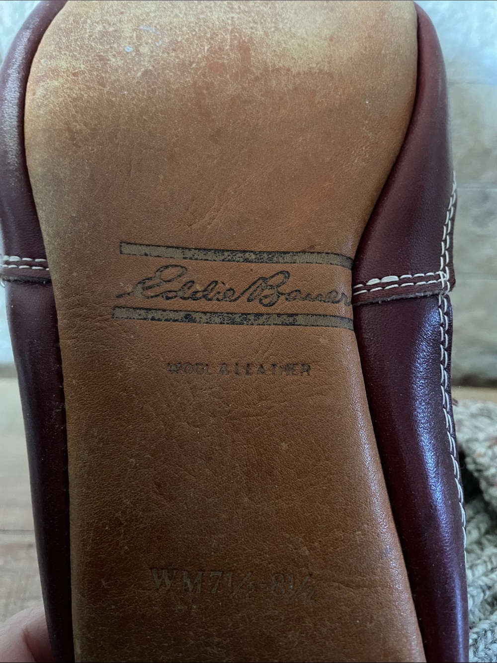 Eddie Bauer Cream Heathered Knit Slipper Socks - Picture 3 of 5